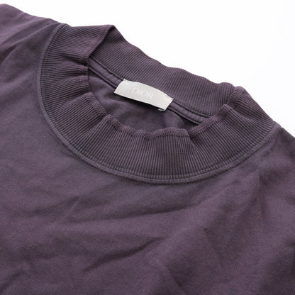 Christian Dior × PETER DOIG ライオン刺繍 ウォッシュド加工 半袖Tシャツ コットン ダークパープル クリスチャンディオール