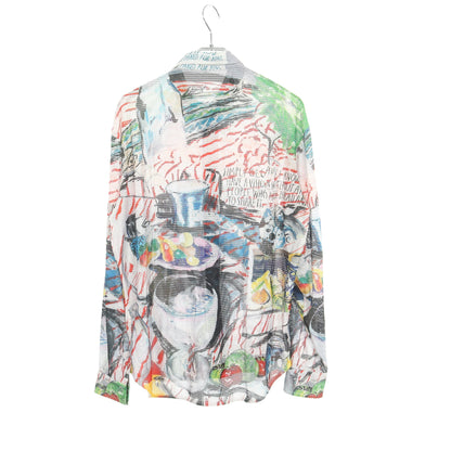 DIOR × Raymond Pettibon メッシュ 長袖 シャツ グレー マルチカラー ディオール