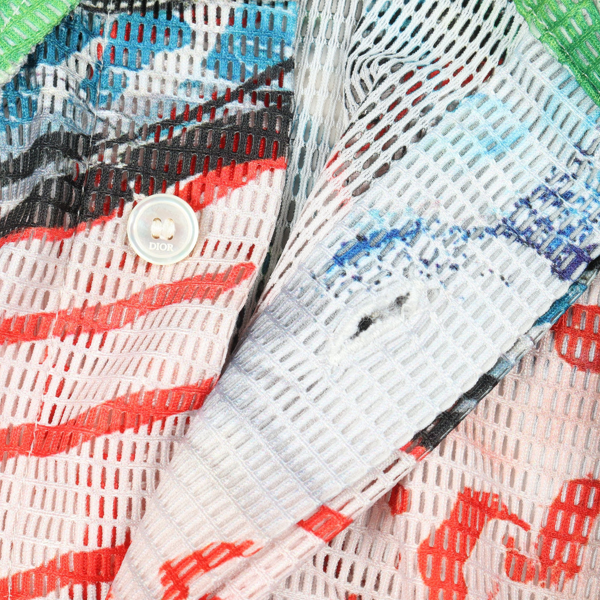DIOR × Raymond Pettibon メッシュ 長袖 シャツ グレー マルチカラー ディオール