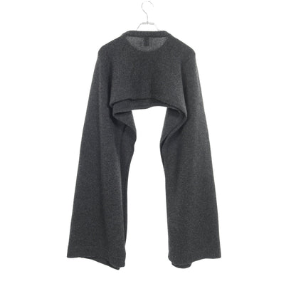 PULLOVER WOOL SCARF ニット ウール ダークグレー トーテム