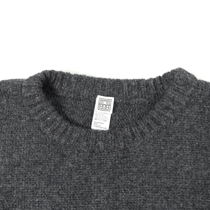 PULLOVER WOOL SCARF ニット ウール ダークグレー トーテム