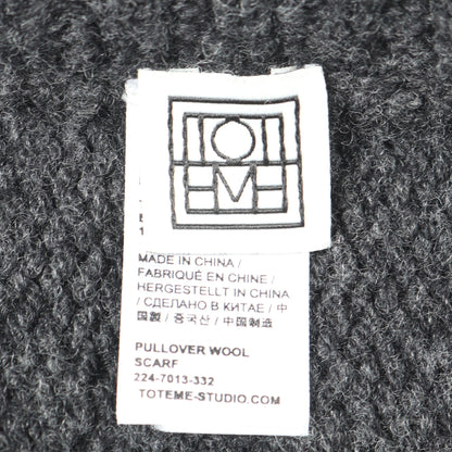 PULLOVER WOOL SCARF ニット ウール ダークグレー トーテム