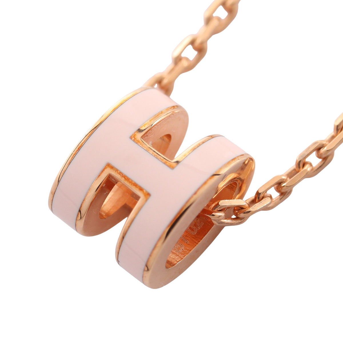 MINI POP H ミニポップアッシュ ネックレス GP ピンク ゴールド エルメス アクセサリー HERMES
