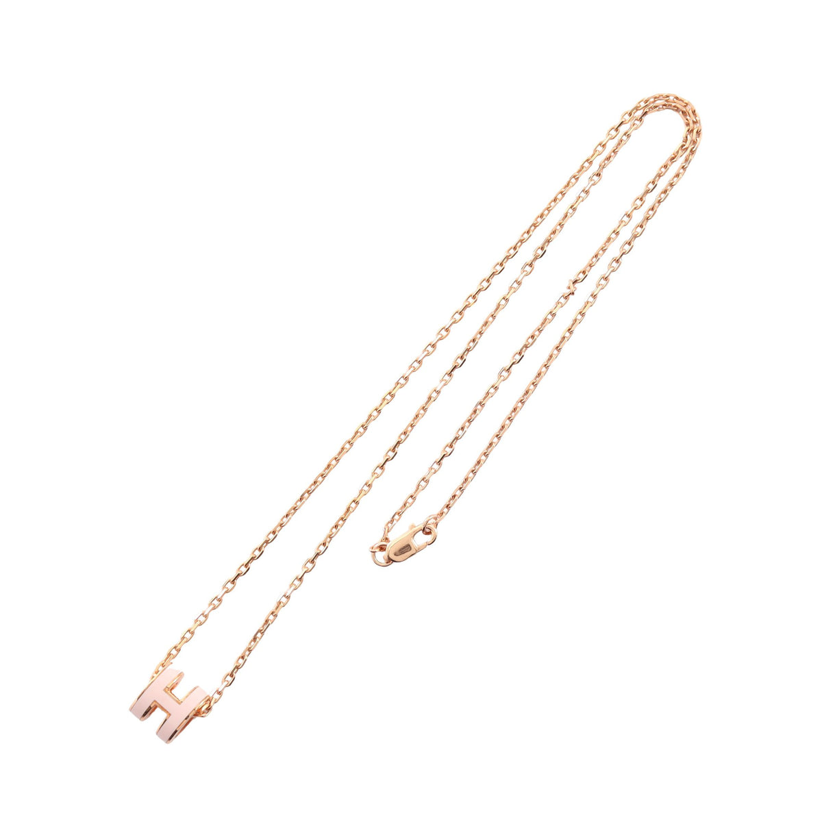 MINI POP H ミニポップアッシュ ネックレス GP ピンク ゴールド エルメス アクセサリー HERMES