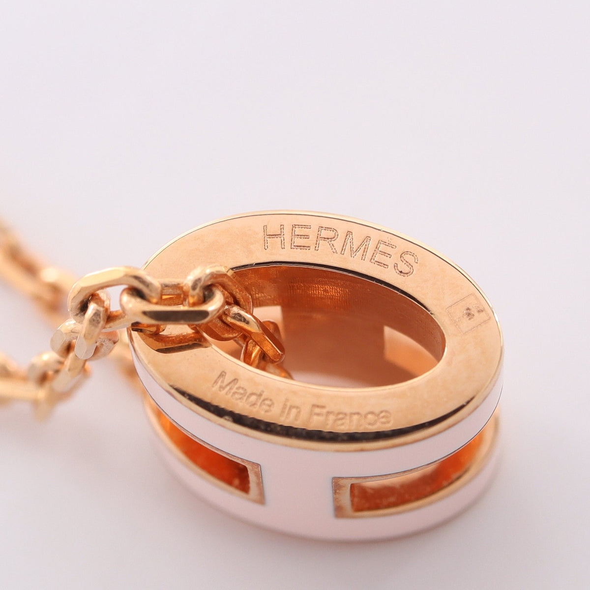 MINI POP H ミニポップアッシュ ネックレス GP ピンク ゴールド エルメス アクセサリー HERMES