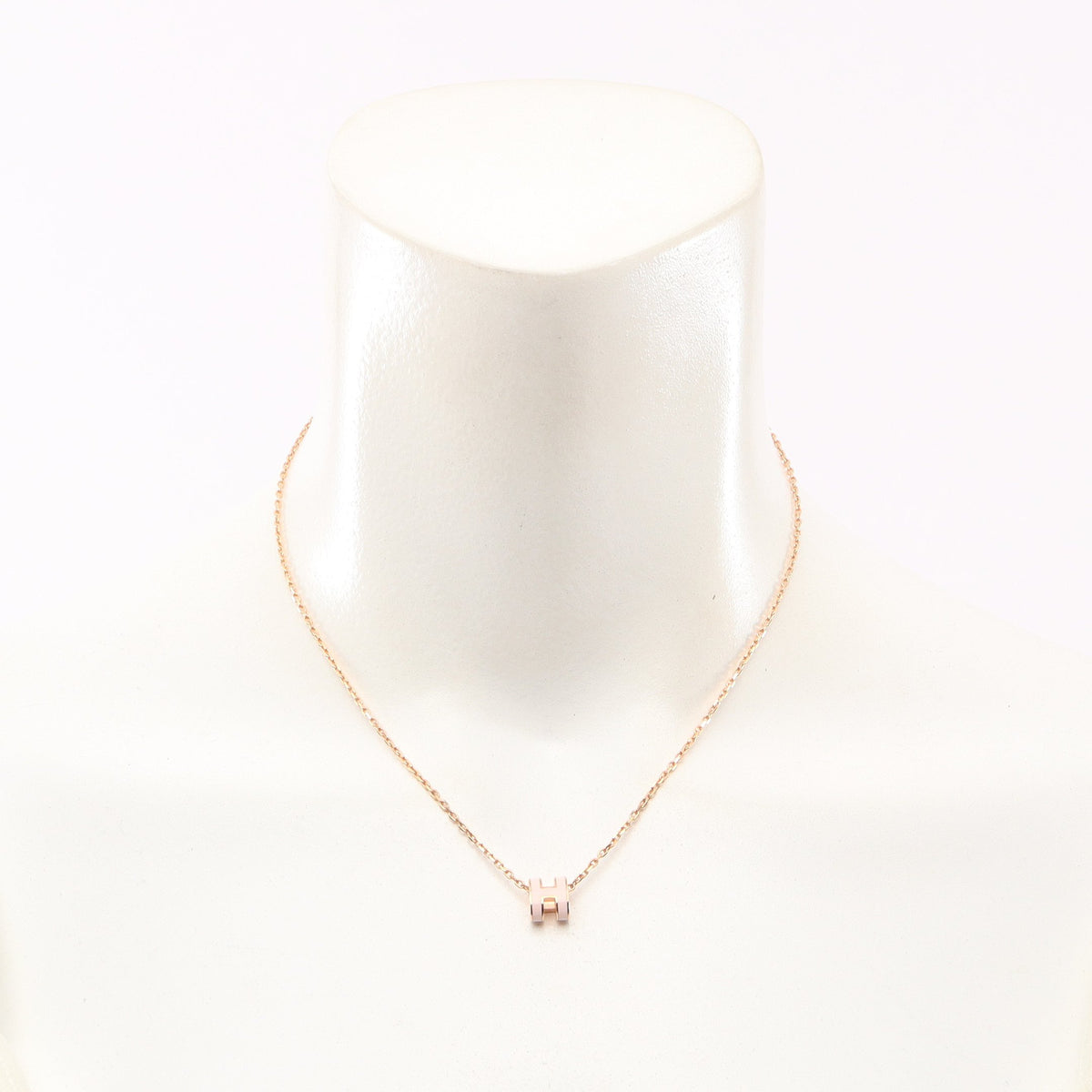 MINI POP H ミニポップアッシュ ネックレス GP ピンク ゴールド エルメス アクセサリー HERMES