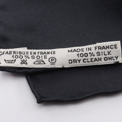 カレ90 LES TUILERIES スカーフ シルク ブラック イエロー エルメス