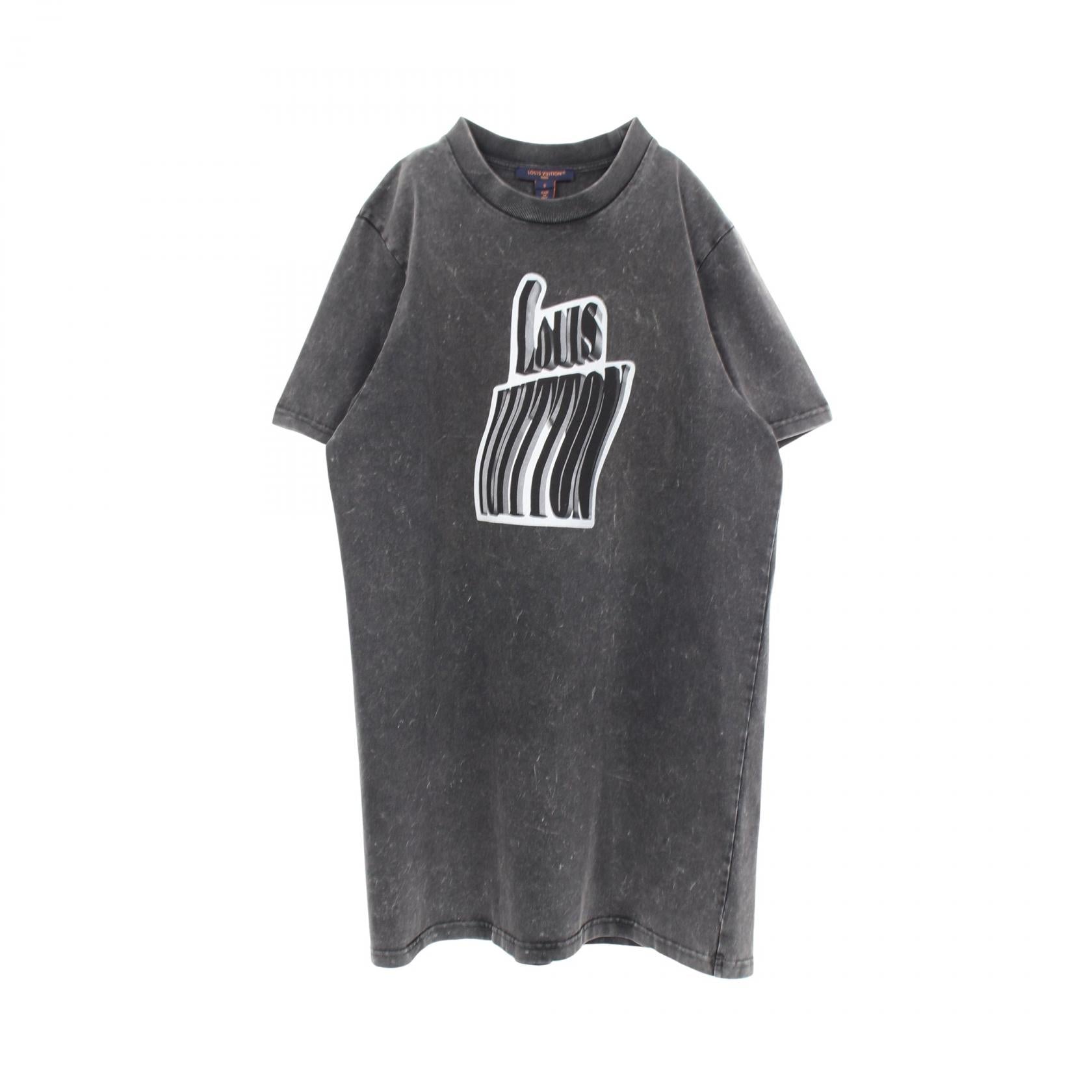 グラフィック LVシグネチャー 半袖Tシャツ コットン ダークグレー ルイヴィトン トップス LOUIS VUITTON