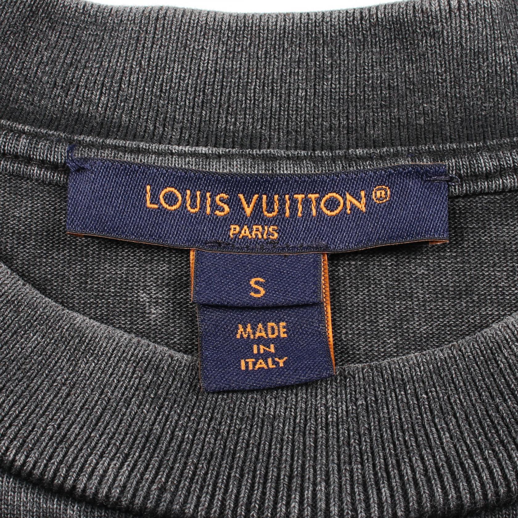グラフィック LVシグネチャー 半袖Tシャツ コットン ダークグレー ルイヴィトン トップス LOUIS VUITTON