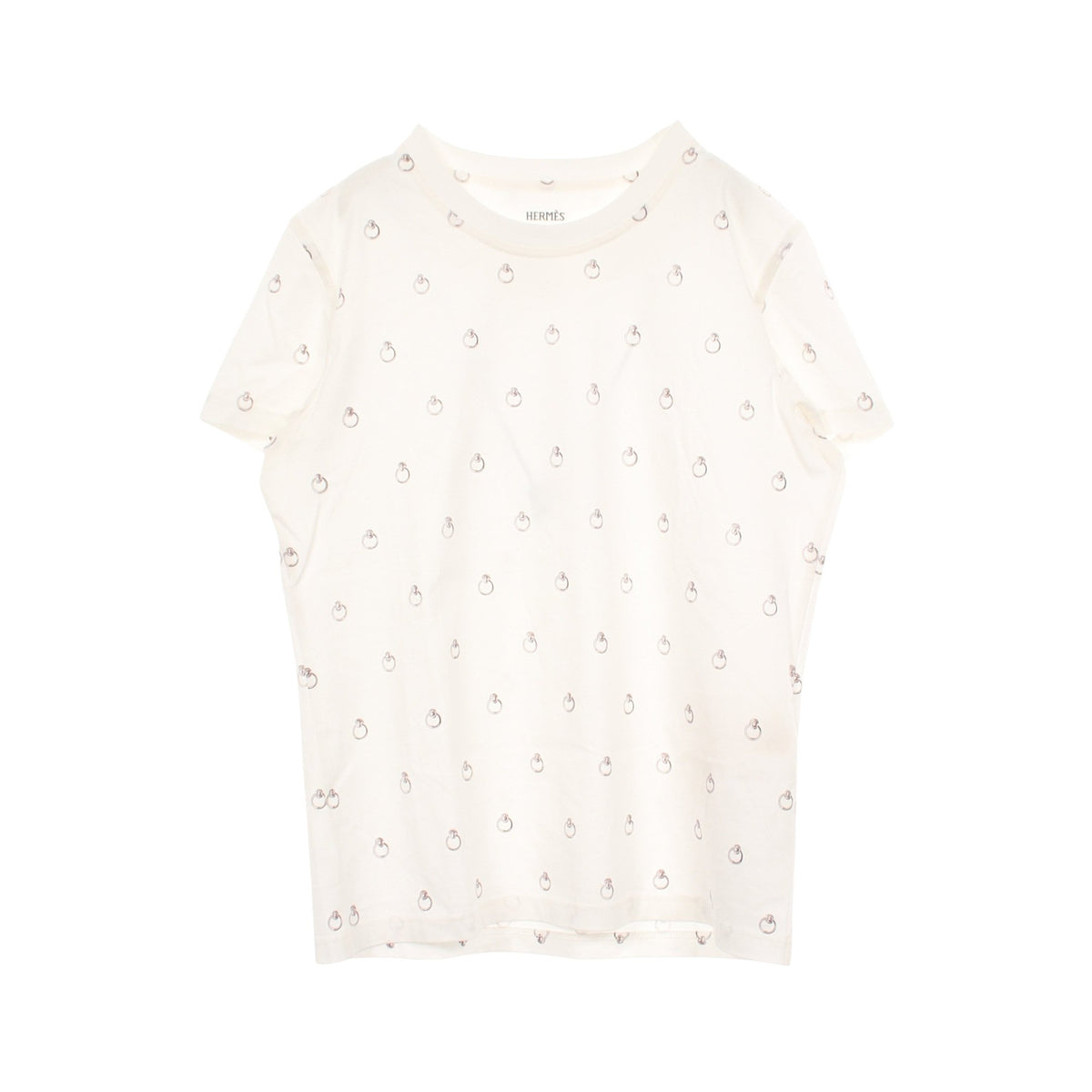 Anno Finesse アノーフィネス 半袖Tシャツ コットン ホワイト ブラウン エルメス トップス HERMES