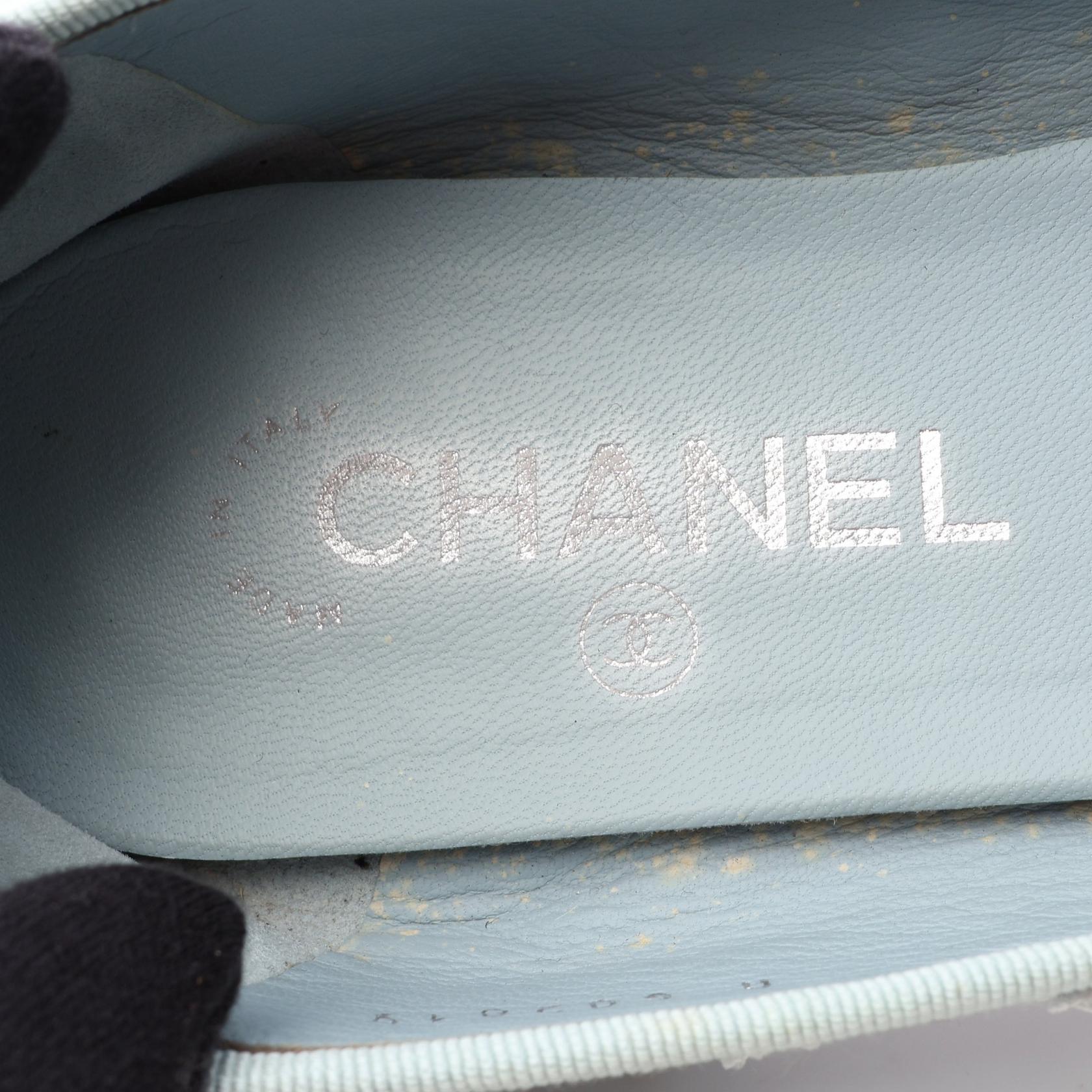 BALLERINA バレリーナ バレエシューズ ツイード ライトブルー ブラック シャネル シューズ CHANEL