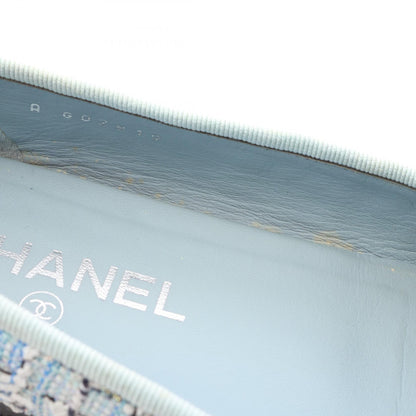 BALLERINA バレリーナ バレエシューズ ツイード ライトブルー ブラック シャネル シューズ CHANEL