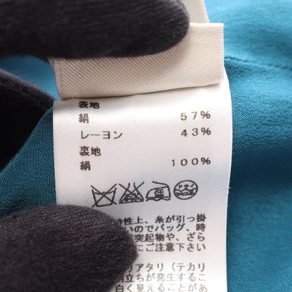 ワンピース シルク レーヨン ブルーグリーン エルメス