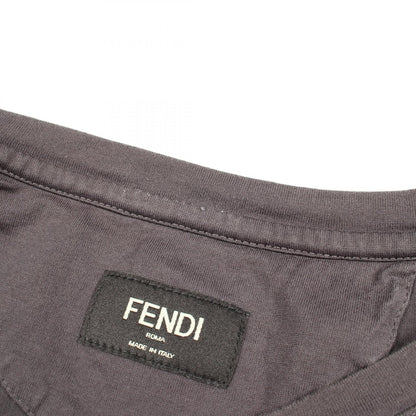 モンスター ラインストーン 半袖Tシャツ コットン グレー フェンディ トップス FENDI