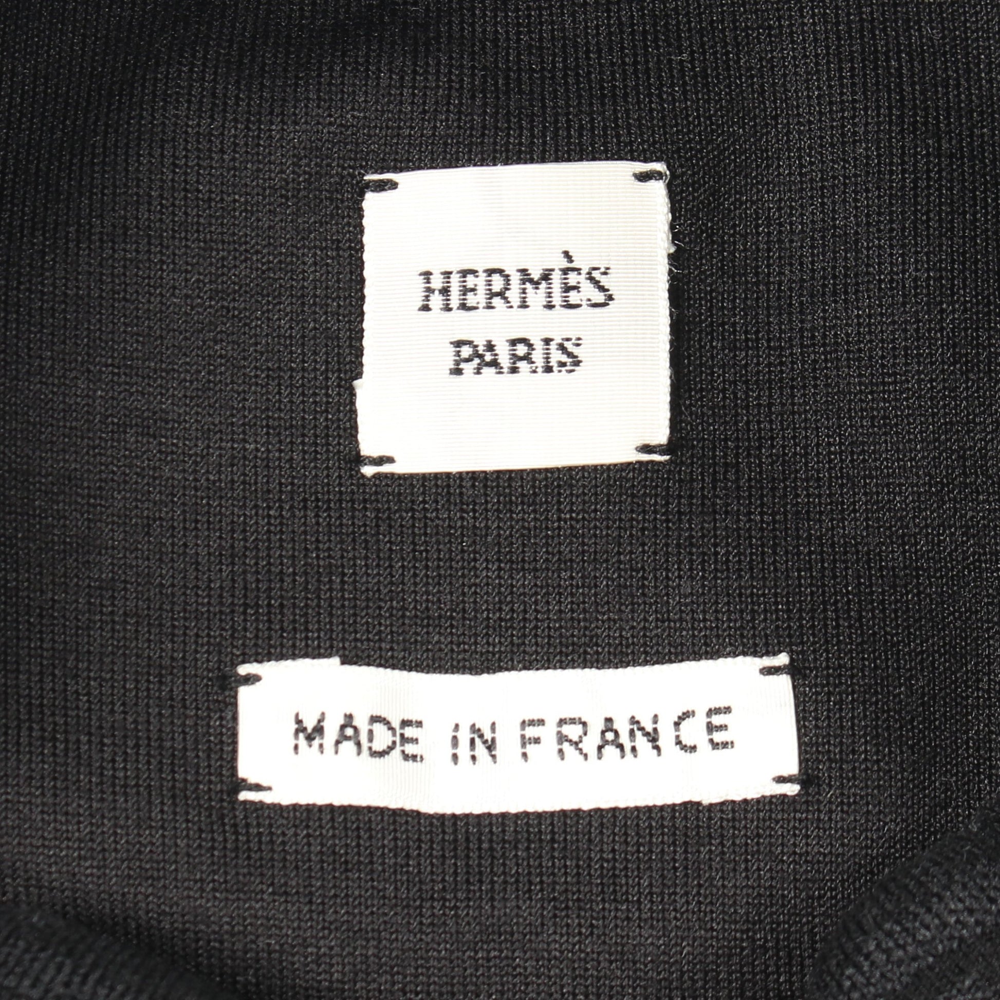 ネックロゴ 半袖 ワンピース コットン シルク ブラック エルメス ワンピース HERMES