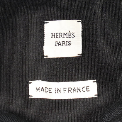 ネックロゴ 半袖 ワンピース コットン シルク ブラック エルメス ワンピース HERMES