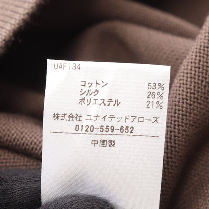 半袖 クルーネック ニット コットン シルク ブラウン ドゥロワー