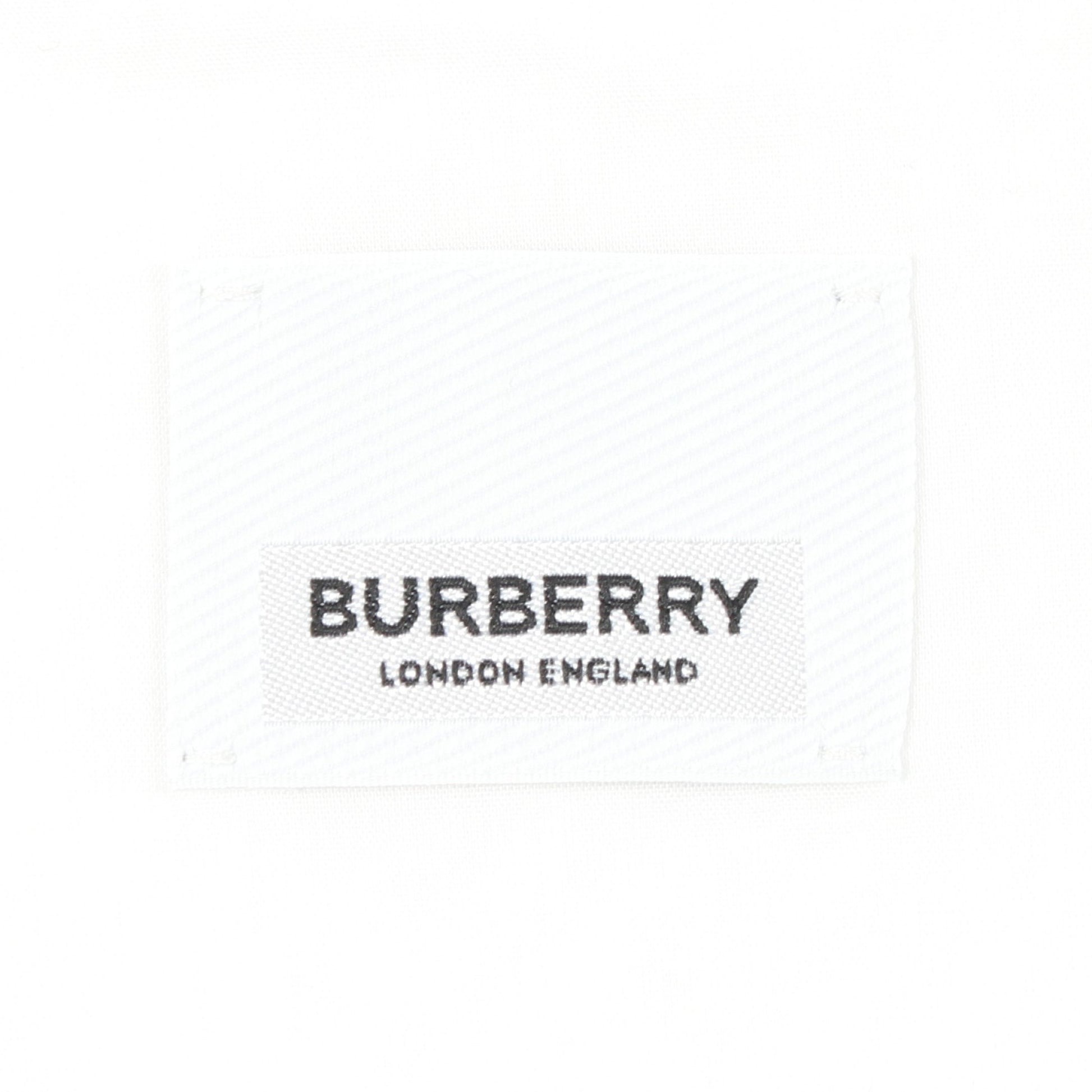 キッズ 襟ロゴ刺繍 長袖 シャツワンピース コットン ホワイト バーバリー ワンピース BURBERRY