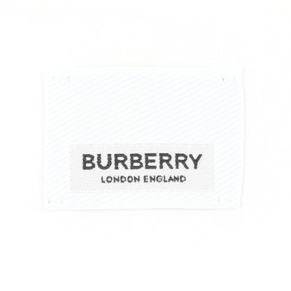 キッズ 襟ロゴ刺繍 長袖 シャツワンピース コットン ホワイト バーバリー ワンピース BURBERRY