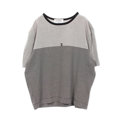 ココマーク ボーダー 半袖Tシャツ コットン ブラック ホワイト 97C シャネル トップス CHANEL