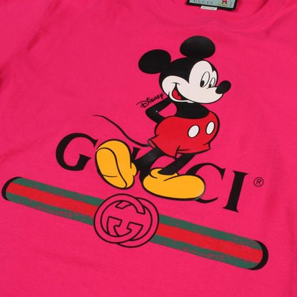 GUCCI × Disney ミッキーマウス 半袖Tシャツ コットン ピンクパープル グッチ トップス GUCCI