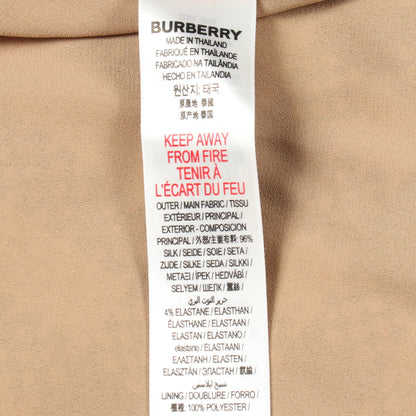 キッズ チェック パフスリーブ ワンピース シルク ベージュ マルチカラー バーバリー ワンピース BURBERRY