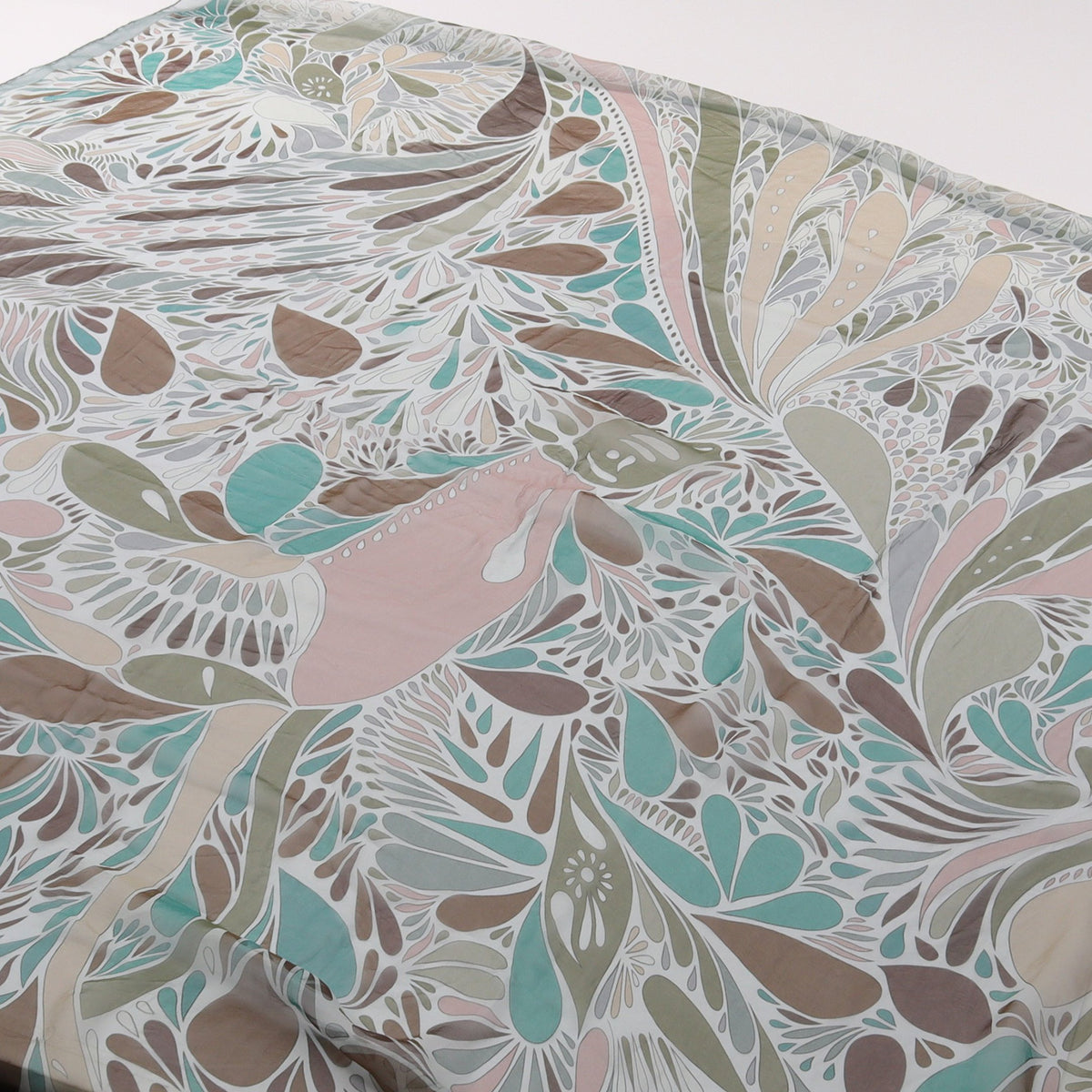ショールカレ140 MILLEFLEURS DU MEXIQUE シフォン スカーフ シルク グリーン ダスティピンク マルチカラー エルメス 財布・小物 HERMES