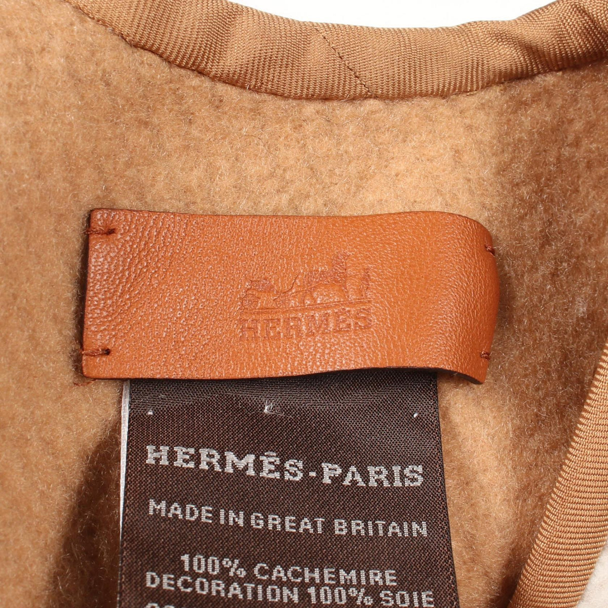 Hパッサン ケープ ポンチョ カシミヤ アイボリー ライトブラウン エルメス アウター HERMES