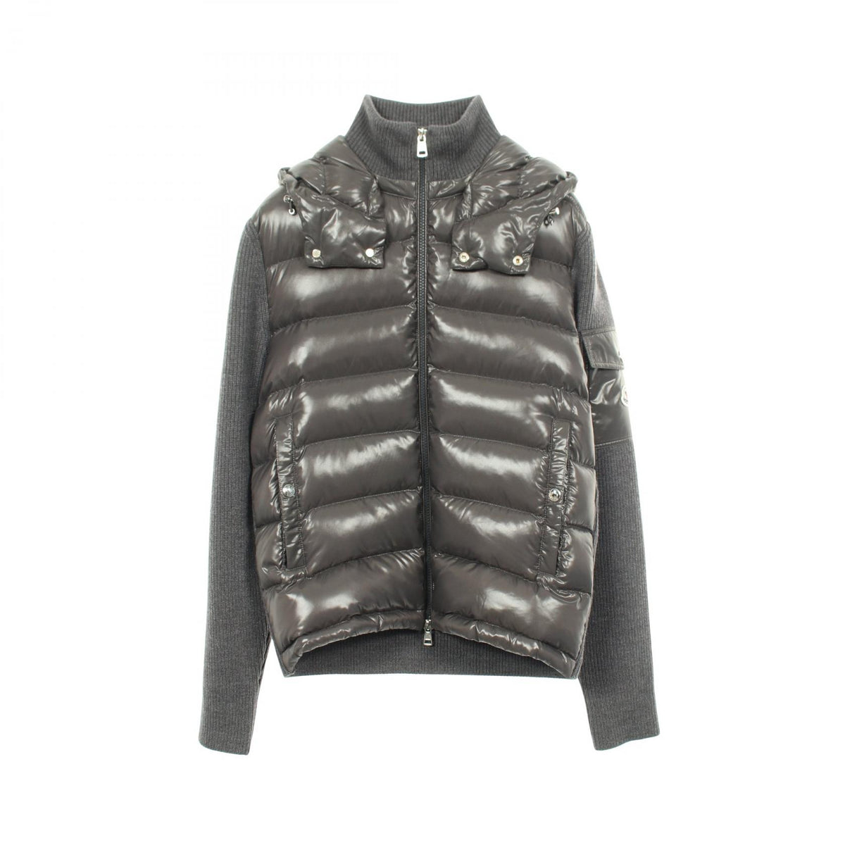 ニット切替 ダウンジャケット ナイロン ウール グレー モンクレール アウター MONCLER
