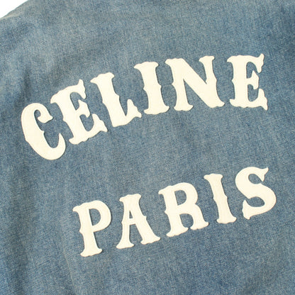 25SS ルーズ トリオンフ テディ トレイルウォッシュ デニム スタジャン コットン レザー ブルー ベージュ セリーヌ アウター CELINE