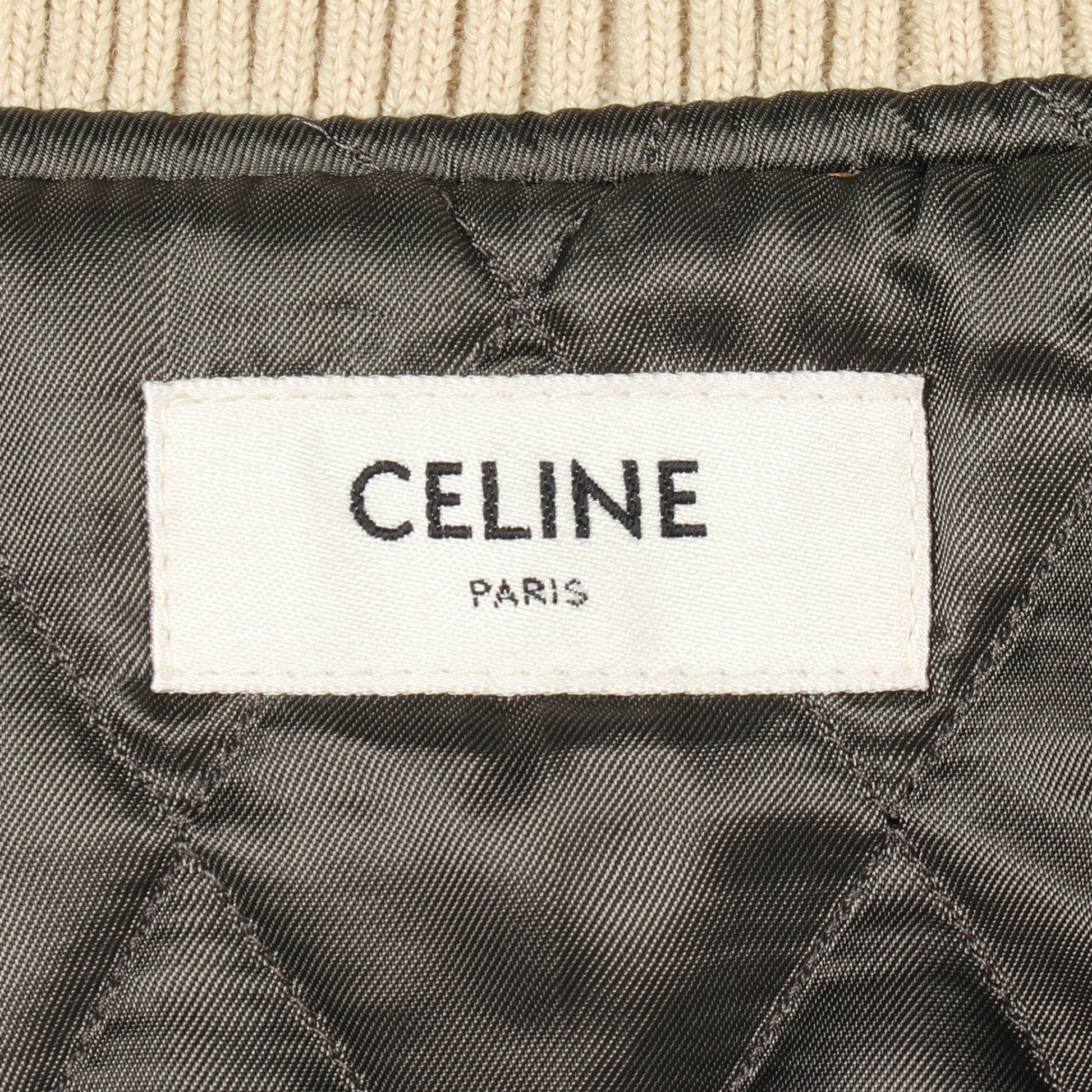 25SS ルーズ トリオンフ テディ トレイルウォッシュ デニム スタジャン コットン レザー ブルー ベージュ セリーヌ アウター CELINE