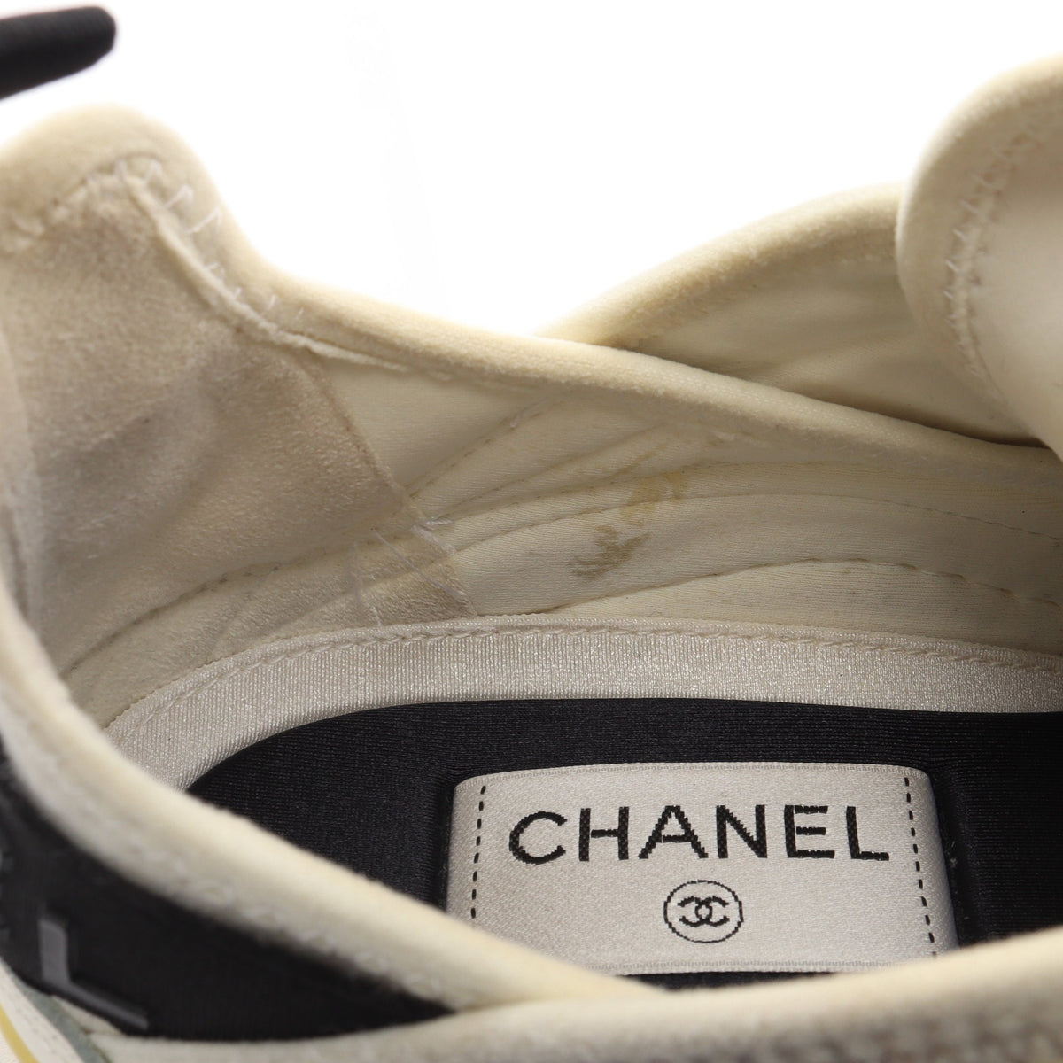 ココマーク スニーカー ファブリック スエード アイボリー ブラック シャネル シューズ CHANEL