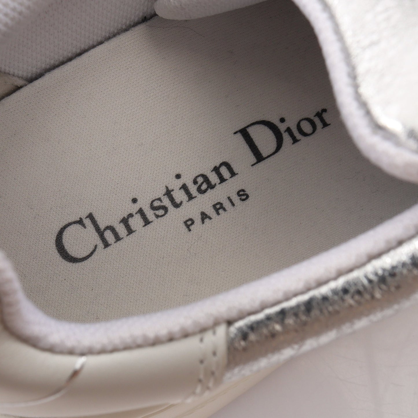Dior Star プラットフォーム スニーカー レザー シルバー ホワイト クリスチャンディオール