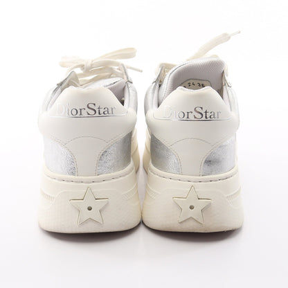 Dior Star プラットフォーム スニーカー レザー シルバー ホワイト クリスチャンディオール