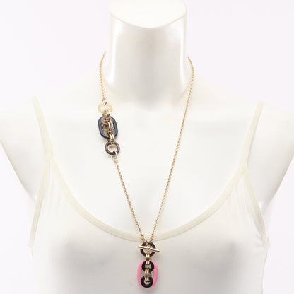 ユリディスPM ギャラクシー ネックレス GP バッファローホーン ゴールド ピンク ネイビー エルメス アクセサリー HERMES