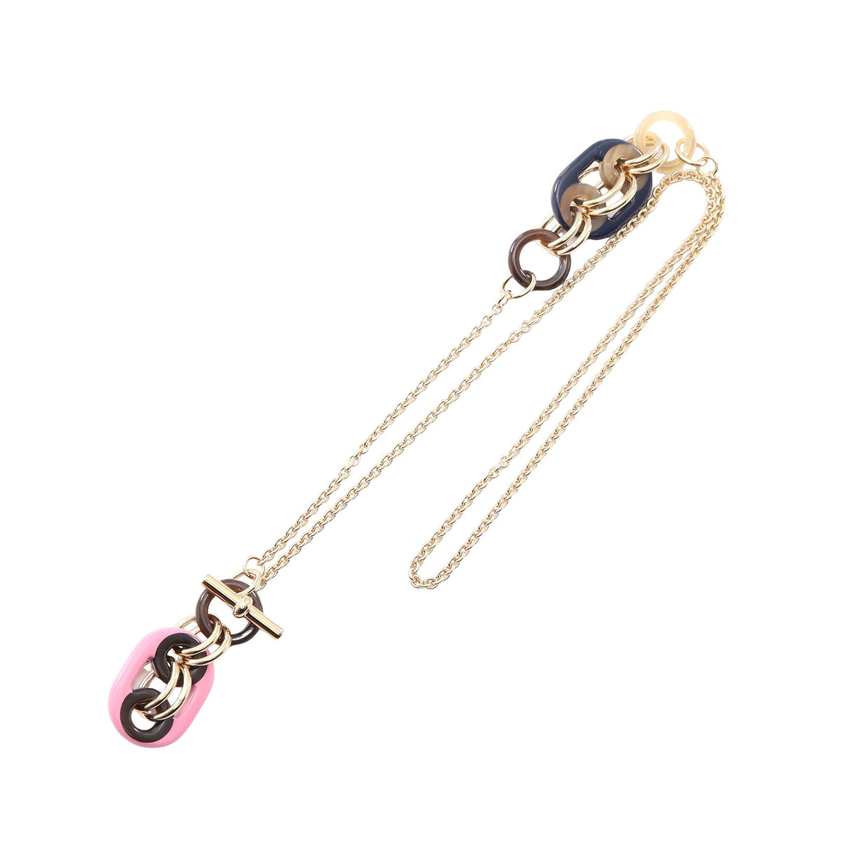 ユリディスPM ギャラクシー ネックレス GP バッファローホーン ゴールド ピンク ネイビー エルメス アクセサリー HERMES