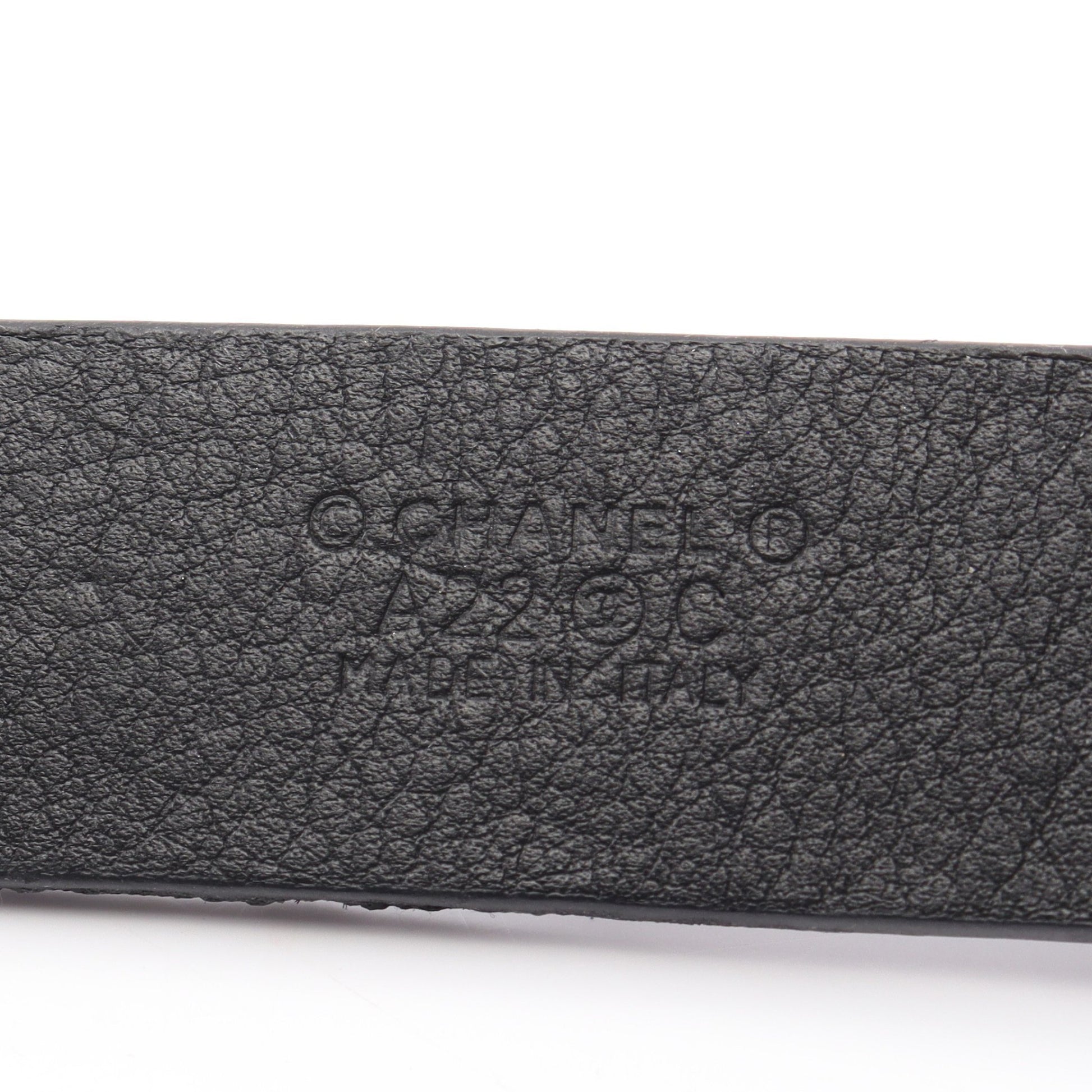 A22C ココマーク チェーン サスペンダー レザー ブラック ゴールド金具 シャネル 財布・小物 CHANEL