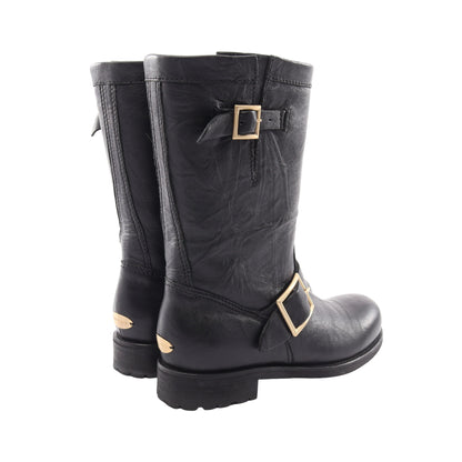 Biker Mid バイカーミッド ブーツ レザー ブラック ジミーチュウ