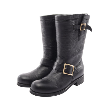 Biker Mid バイカーミッド ブーツ レザー ブラック ジミーチュウ