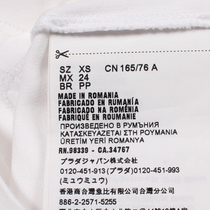トライアングルロゴ 半袖Tシャツ コットン ホワイト プラダ トップス PRADA
