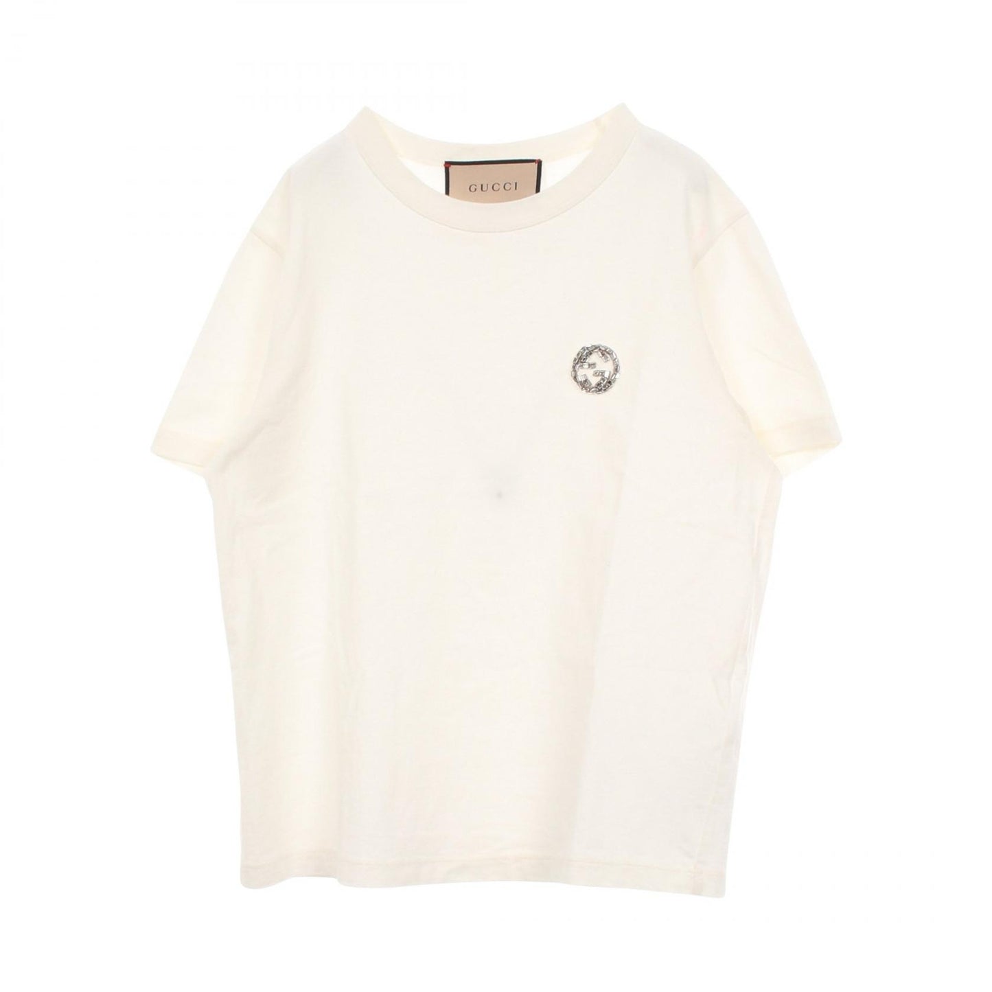 インターロッキングG ビジュー 半袖Tシャツ コットン ホワイト グッチ トップス GUCCI
