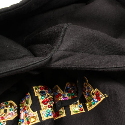 Jewels Hooded Sweatshirt ロゴ ビジュー プルオーバーパーカー コットン ブラック シュプリーム トップス Supreme