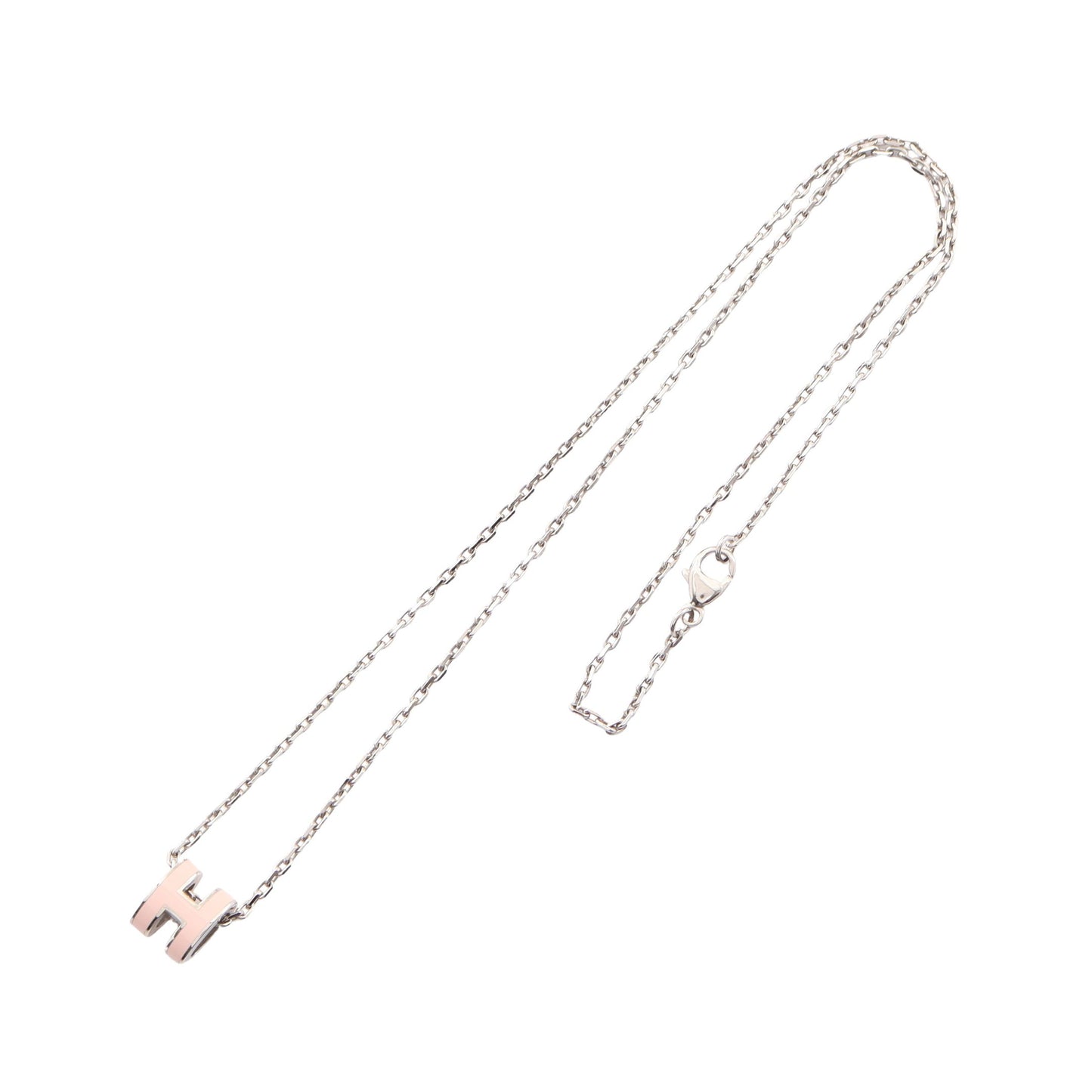 MINI POP H ミニポップアッシュ ネックレス シルバー ライトピンク エルメス アクセサリー HERMES
