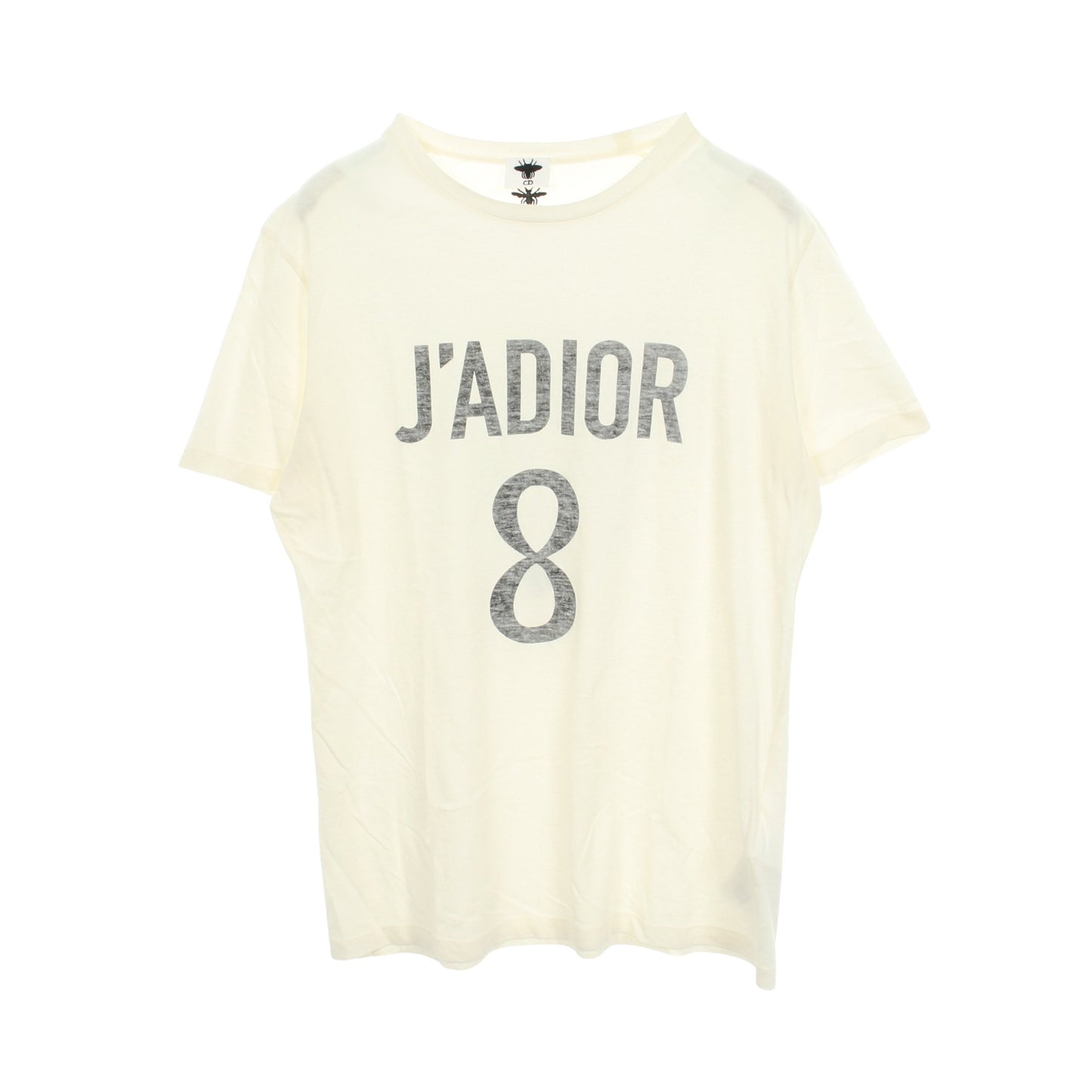 J'ADIOR ロゴプリント クルーネック 半袖Tシャツ コットン リネン ホワイト クリスチャンディオール トップス Christian Dior