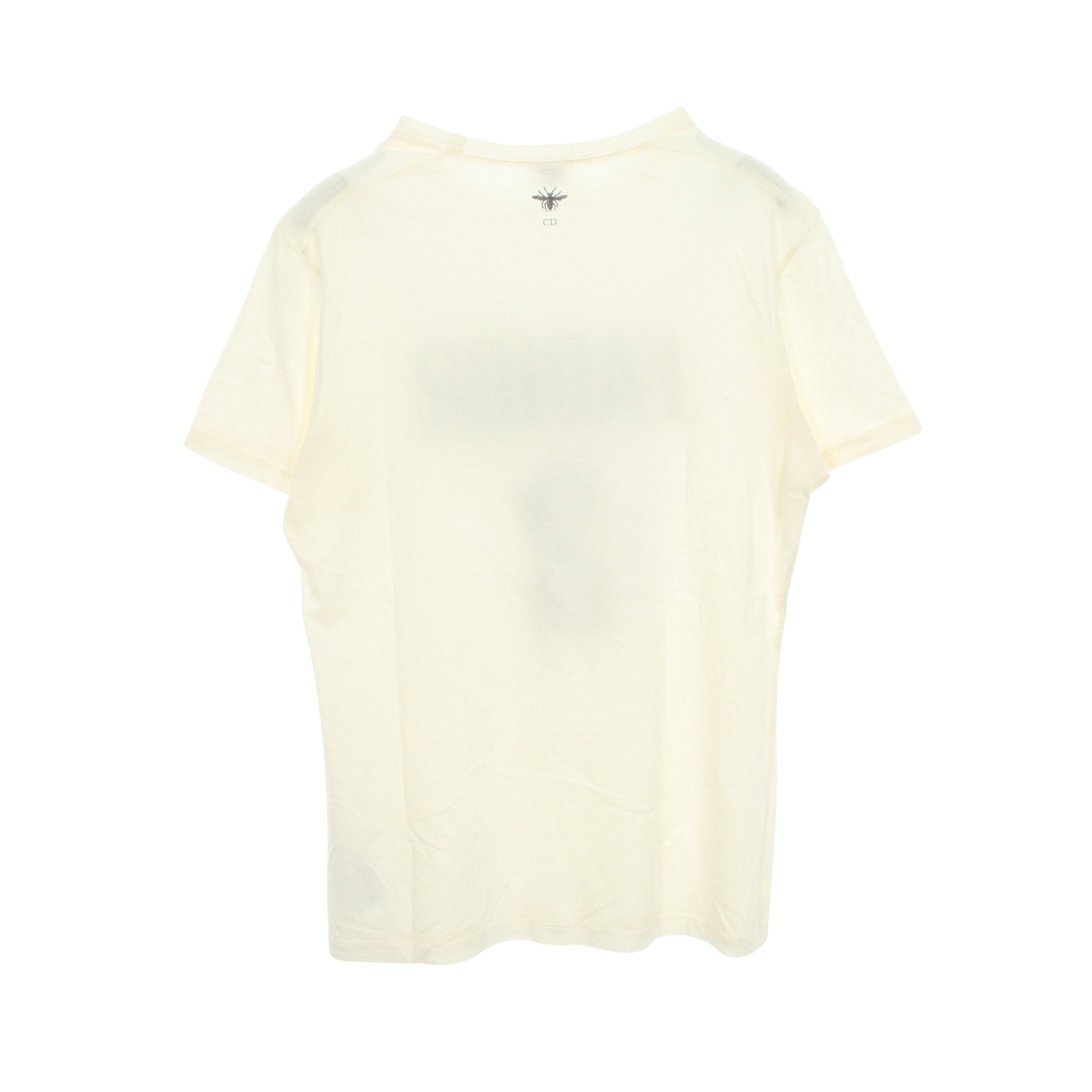 J'ADIOR ロゴプリント クルーネック 半袖Tシャツ コットン リネン ホワイト クリスチャンディオール トップス Christian Dior