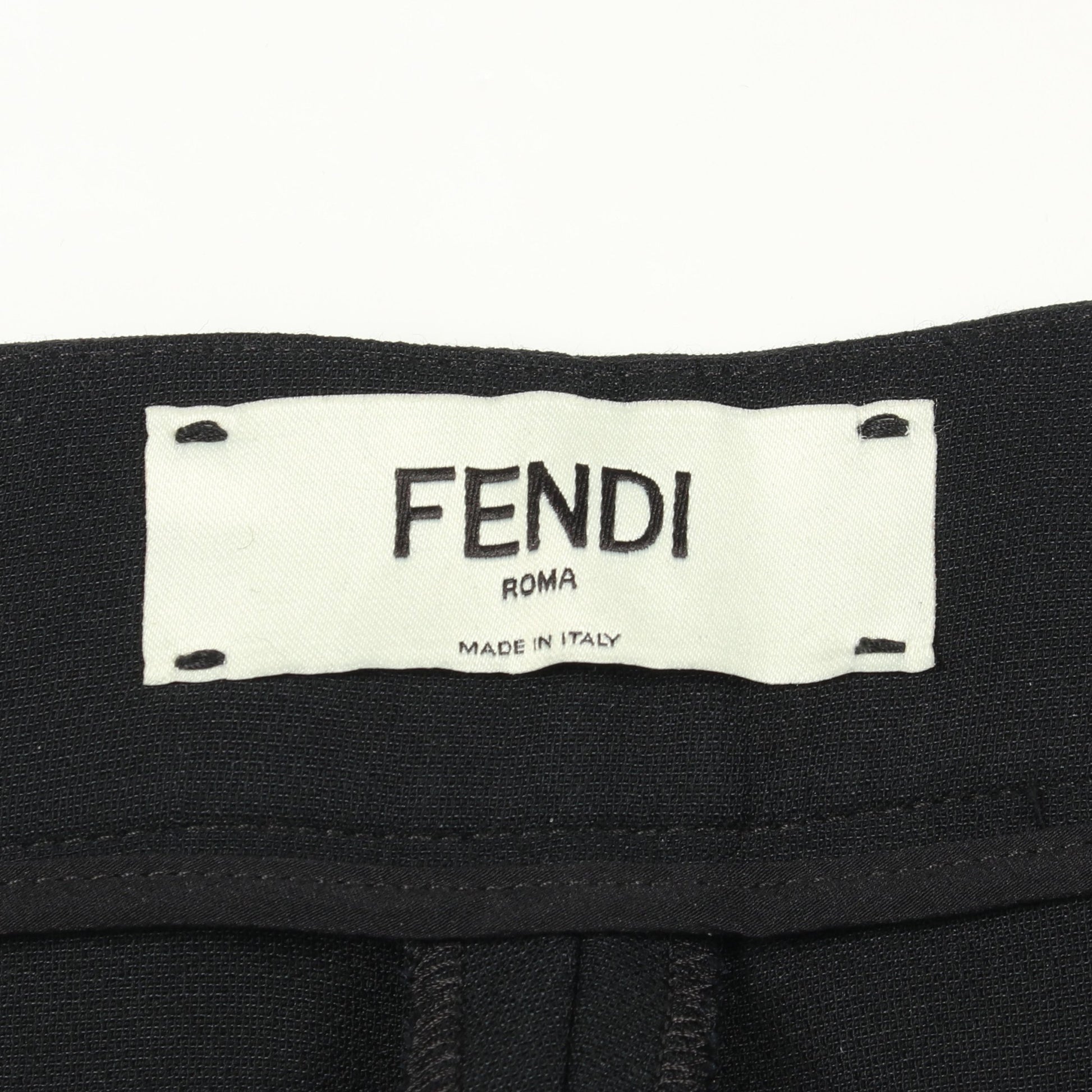 サイドライン メッシュ切替 ジャージ パンツ ウール シルク ブラック フェンディ ボトムス FENDI