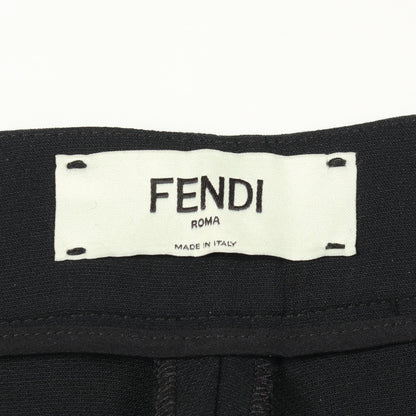 サイドライン メッシュ切替 ジャージ パンツ ウール シルク ブラック フェンディ ボトムス FENDI