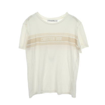 シグネチャーバンド 半袖Tシャツ コットン ホワイト ゴールド クリスチャンディオール トップス Christian Dior
