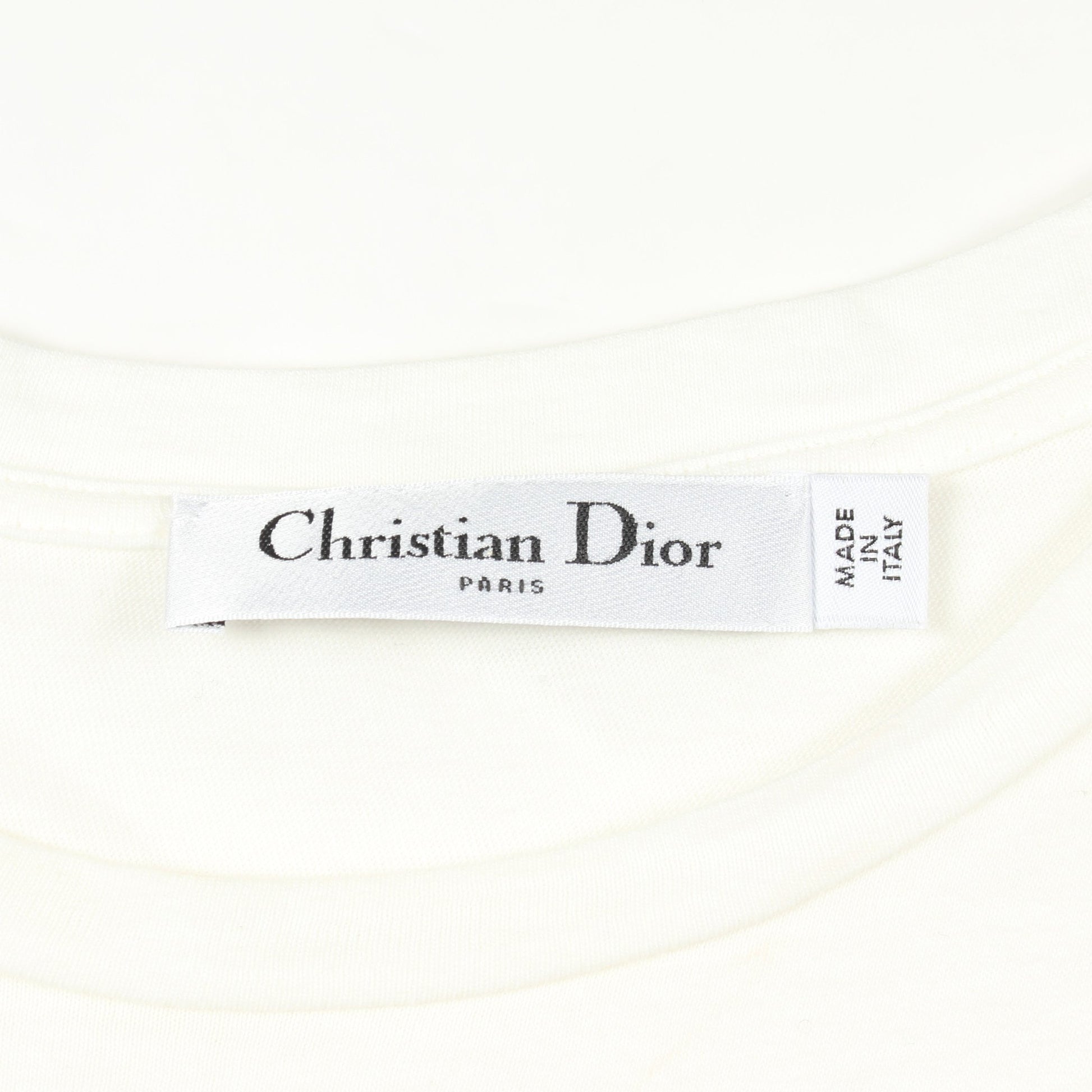 シグネチャーバンド 半袖Tシャツ コットン ホワイト ゴールド クリスチャンディオール トップス Christian Dior