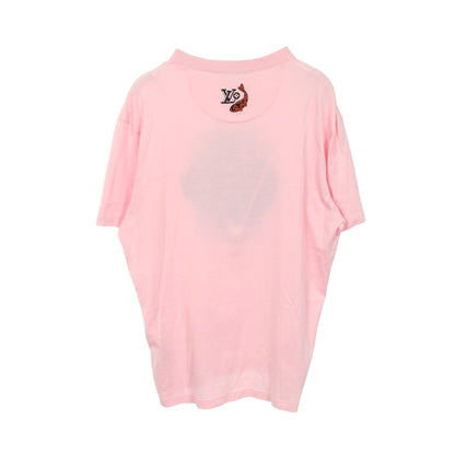 インターシャ グラフィック 半袖Tシャツ コットン ピンク ルイヴィトン